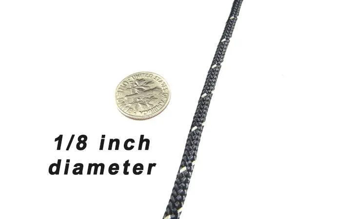 1/8 Inch Braided Reflective Deck Line (1 ft)