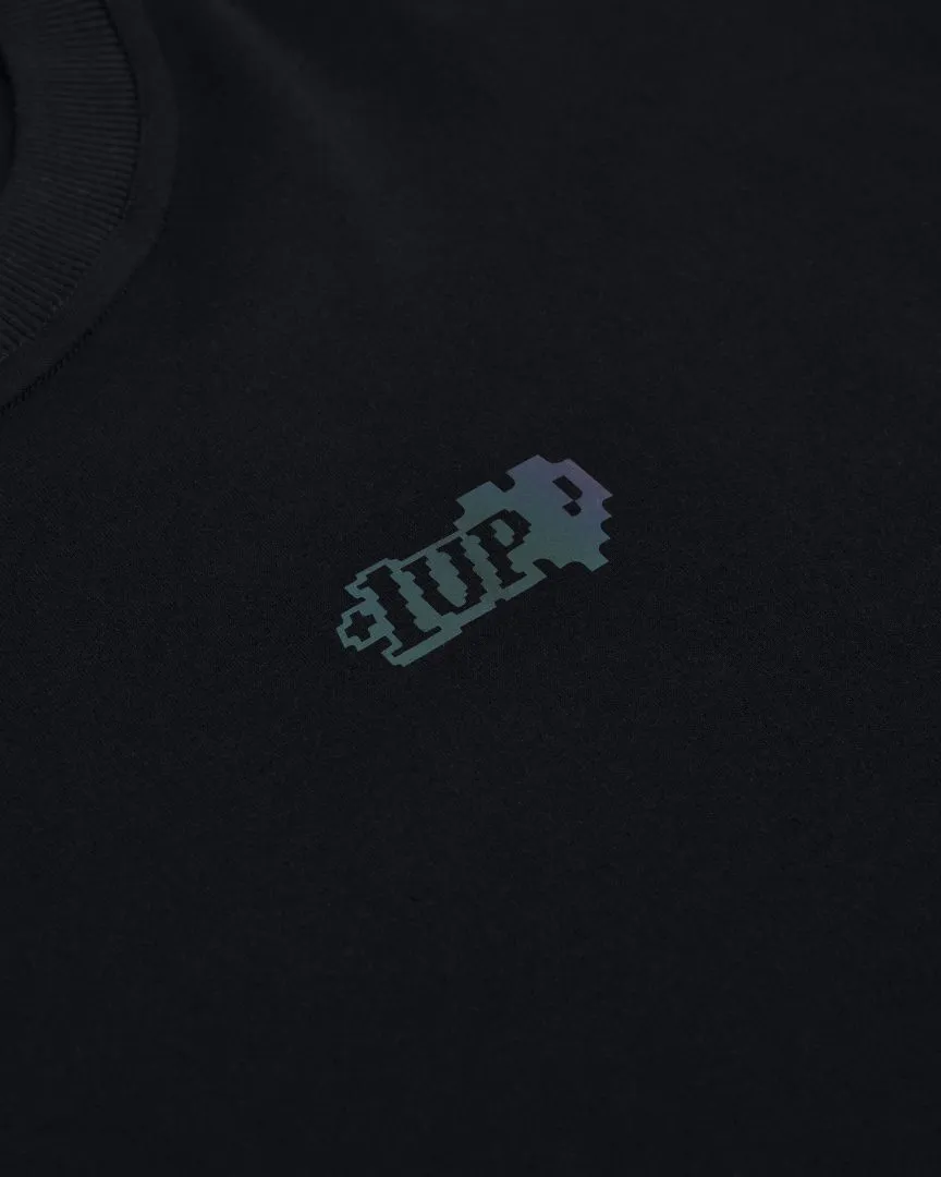  1UP RAINBOW REFLECTIVE TEE (BLACK)