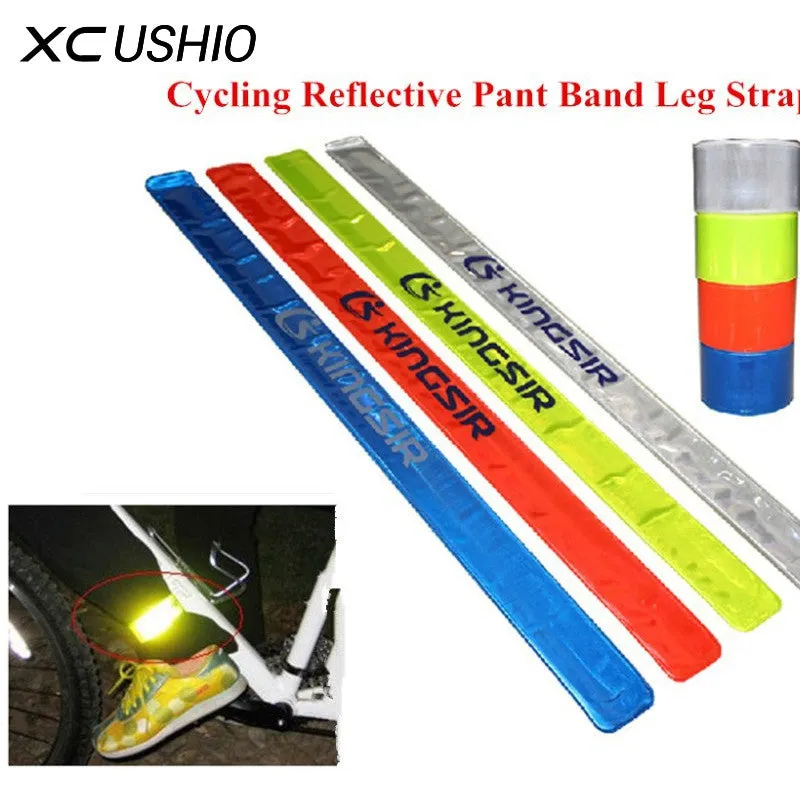 2pcs Cycling Warning Reflective Safety Band Pant Band Leg Strap Belt Silicon Steel Reflector Tape Cycling Accessories Hotsale