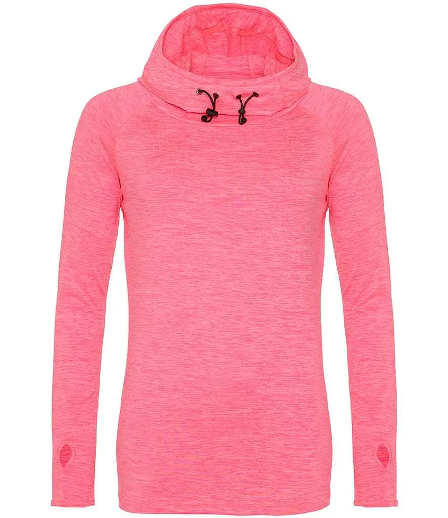 AWDis Ladies Cool Cowl Neck Top | Electric Pink Melange