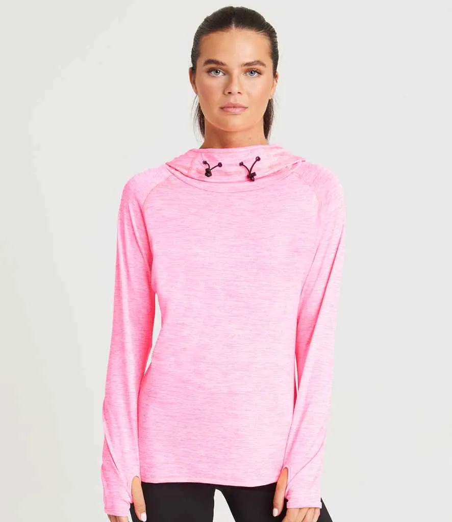 AWDis Ladies Cool Cowl Neck Top | Electric Pink Melange