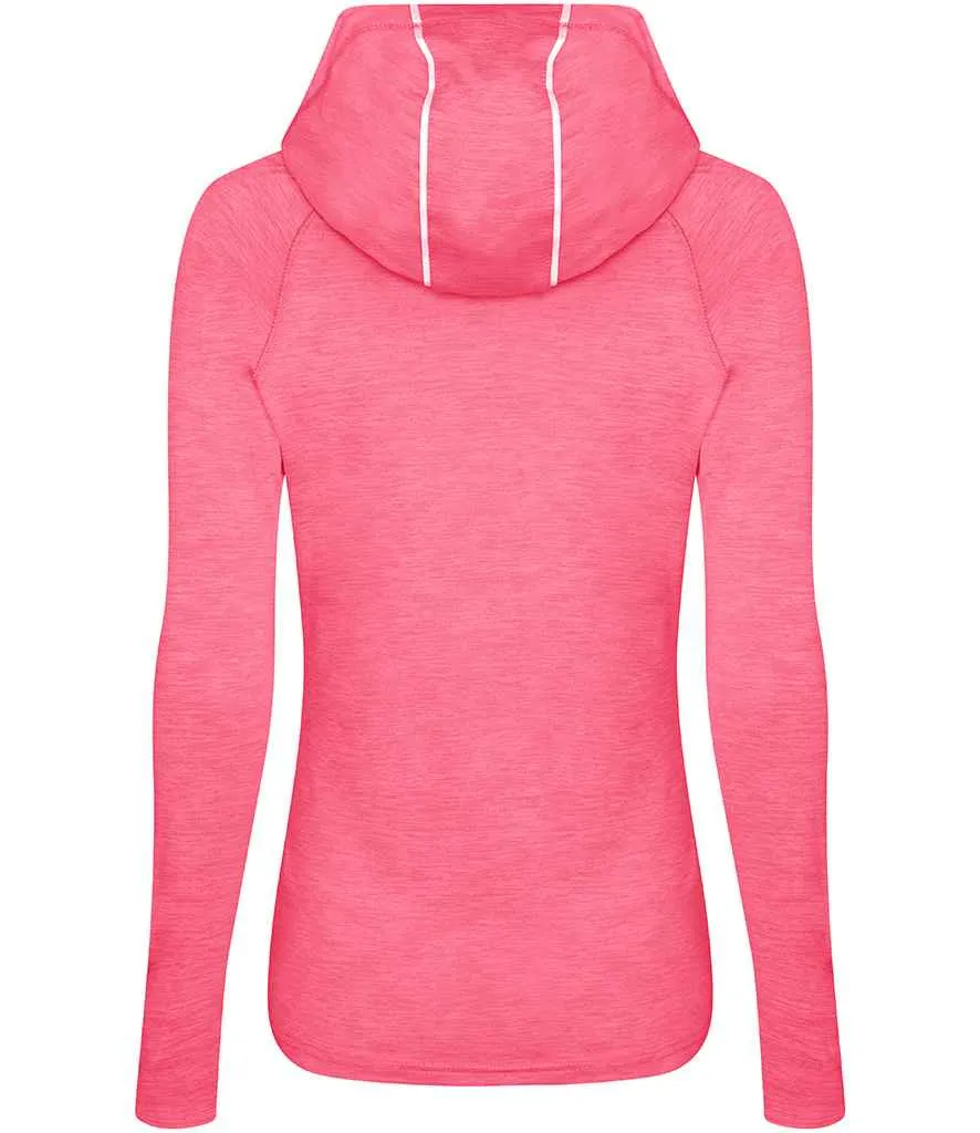 AWDis Ladies Cool Cowl Neck Top | Electric Pink Melange