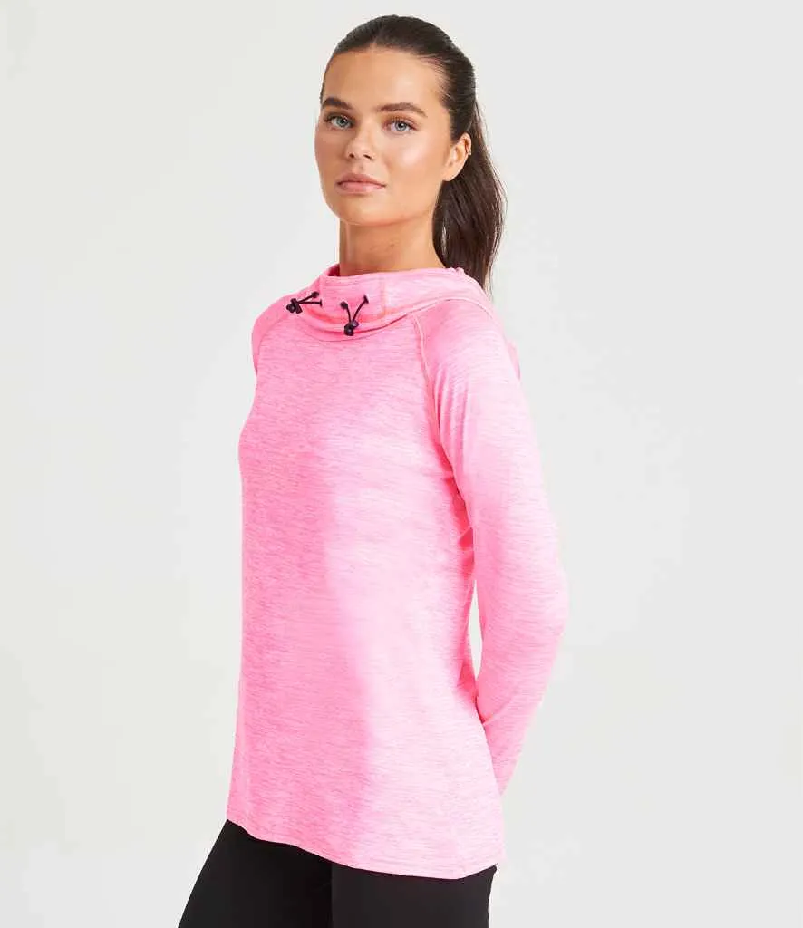 AWDis Ladies Cool Cowl Neck Top | Electric Pink Melange