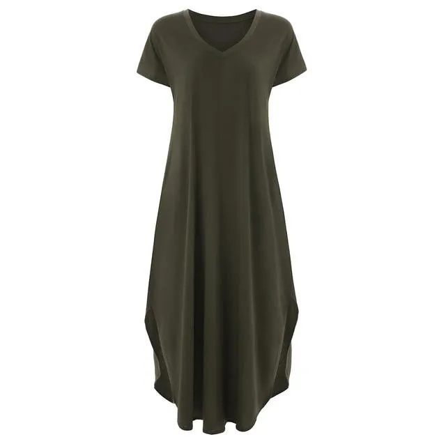 Bohemian Dress - Casual Loose Pocket