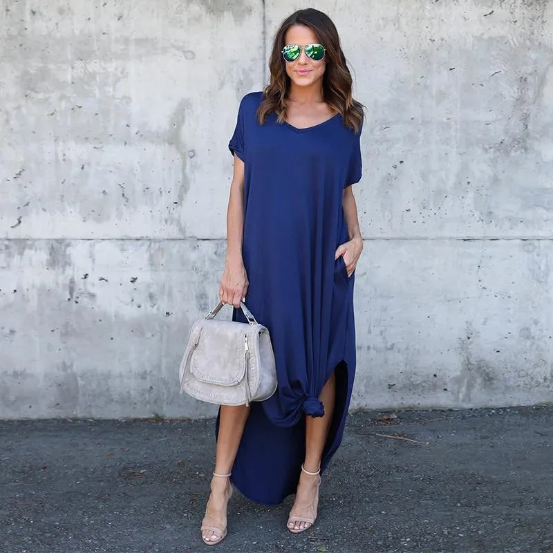 Bohemian Dress - Casual Loose Pocket