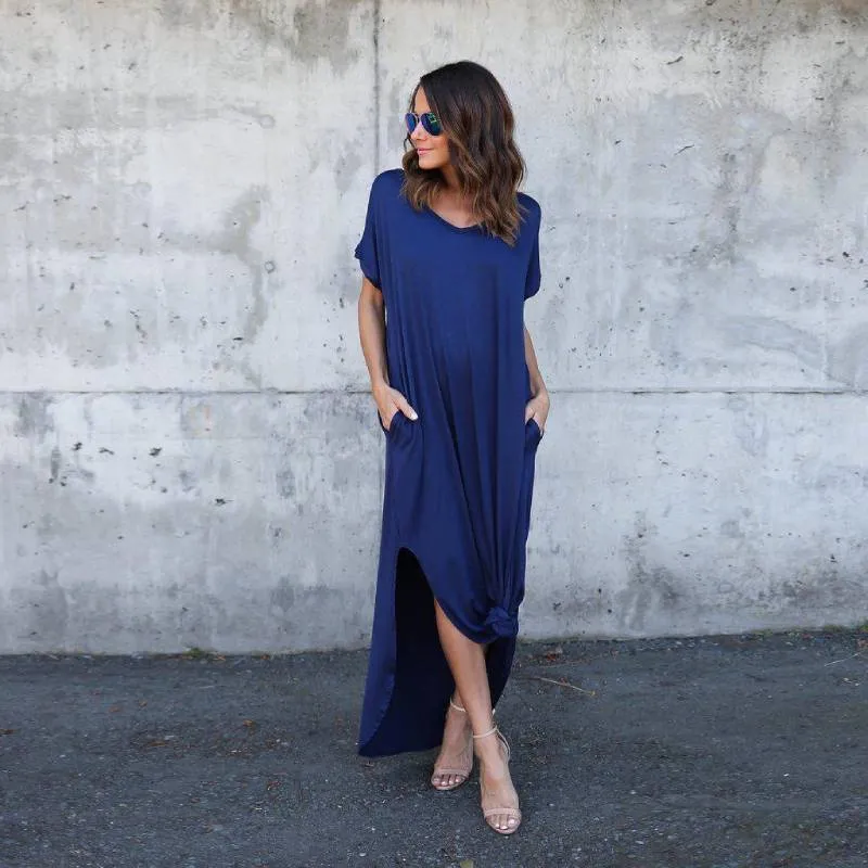 Bohemian Dress - Casual Loose Pocket