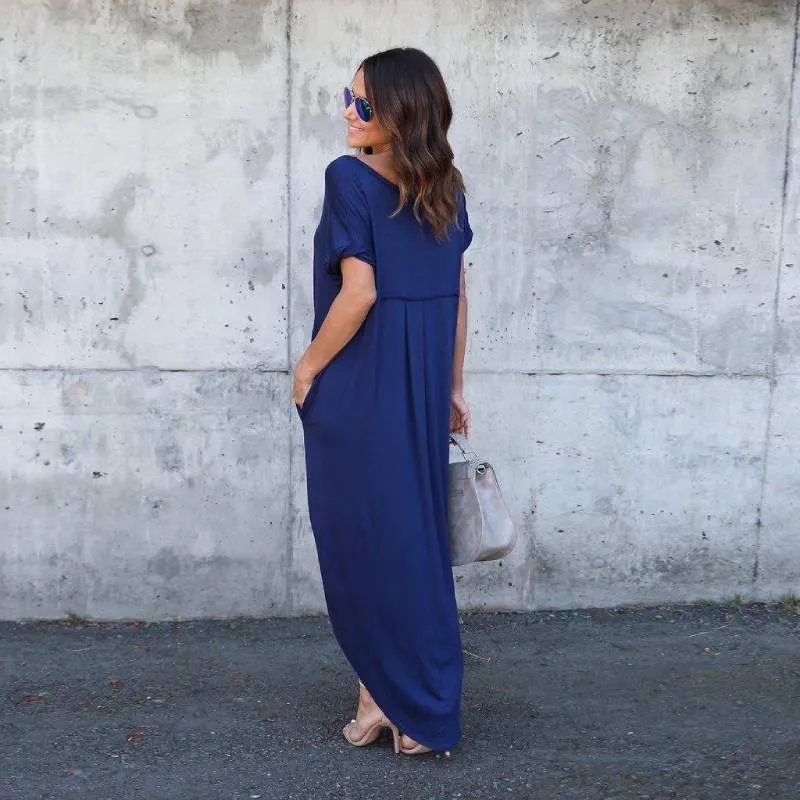 Bohemian Dress - Casual Loose Pocket