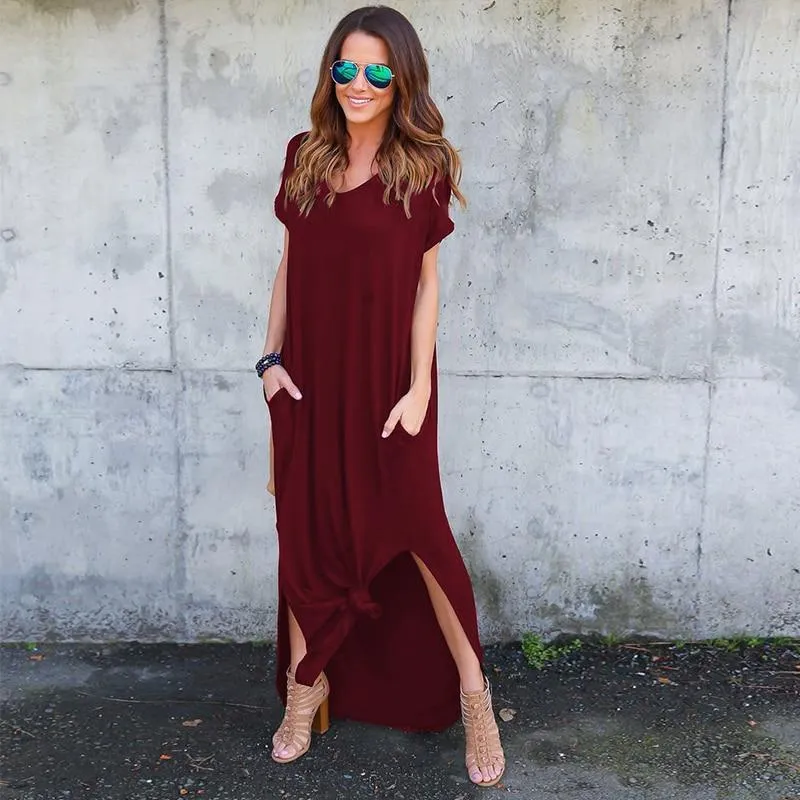 Bohemian Dress - Casual Loose Pocket