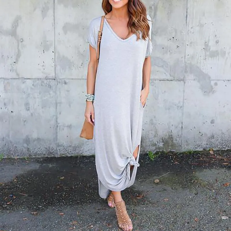Bohemian Dress - Casual Loose Pocket