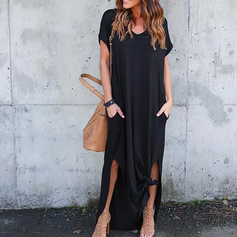 Bohemian Dress - Casual Loose Pocket