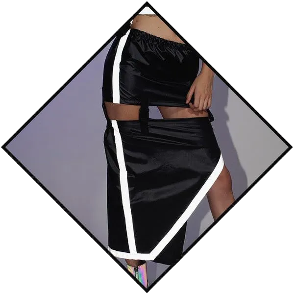 [ESQ] TREQ REFLECTIVE SKIRT BLACK