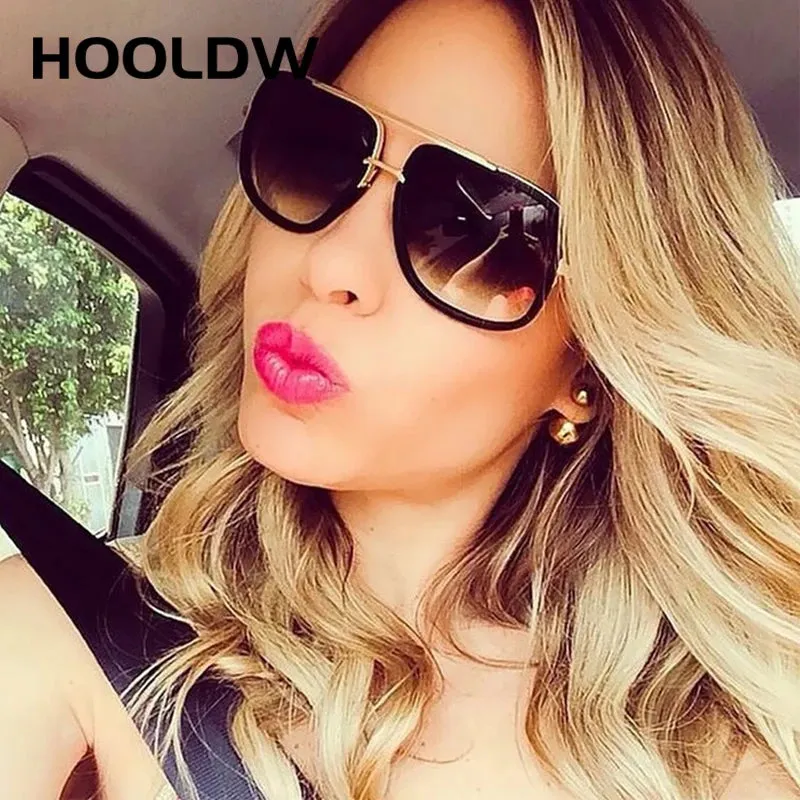 HOOLDW Luxury Oversize Square Sunglasses Men Women Big Frame Outdoor Sports Shades Sun Glasses Driving Goggles Glasses UV400
