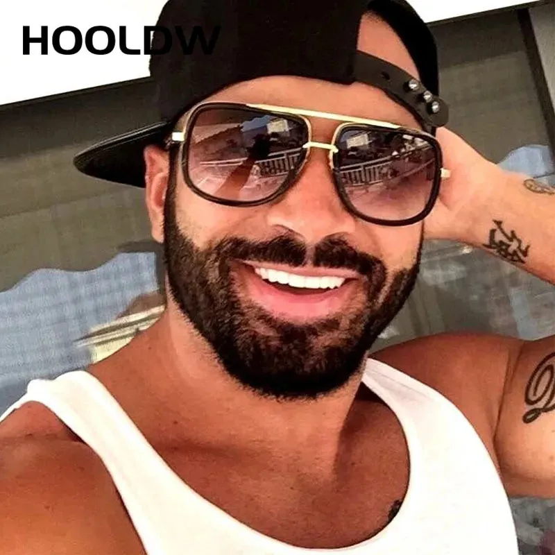 HOOLDW Luxury Oversize Square Sunglasses Men Women Big Frame Outdoor Sports Shades Sun Glasses Driving Goggles Glasses UV400