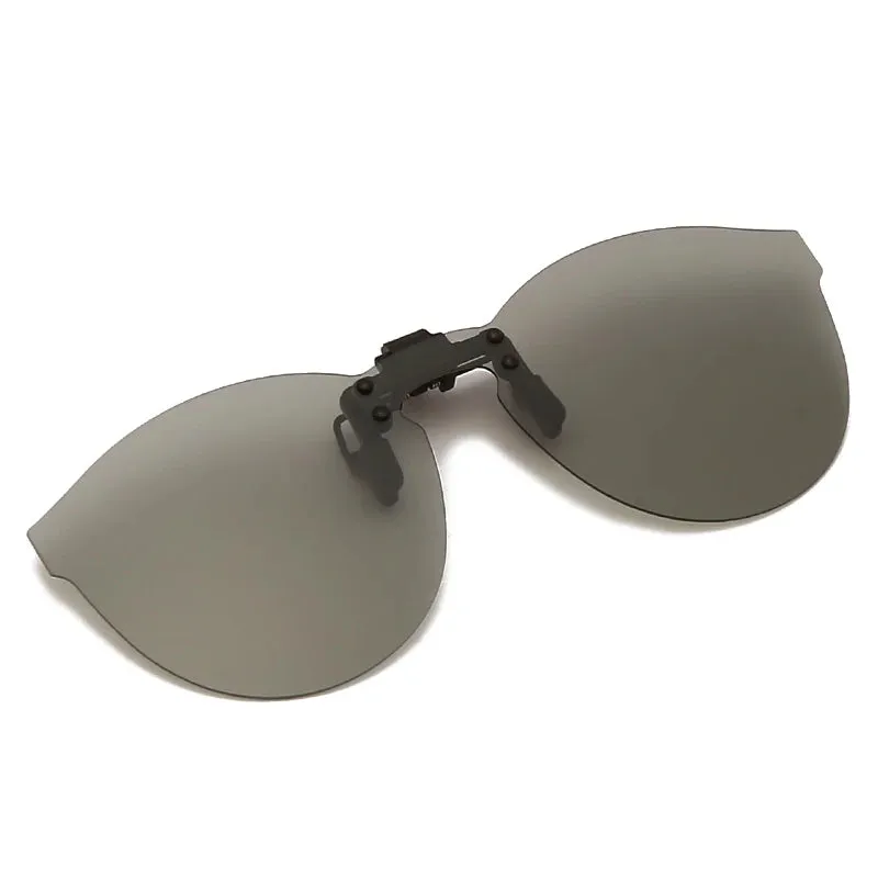 HOOLDW Men Polarized Clip On Sunglasses Women Cat Eye Photochromic Sun glasses Night Vision Glasses Anti Glare Driving Eyewear