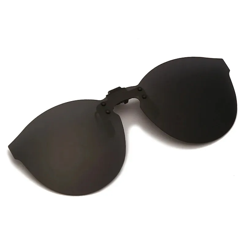 HOOLDW Men Polarized Clip On Sunglasses Women Cat Eye Photochromic Sun glasses Night Vision Glasses Anti Glare Driving Eyewear