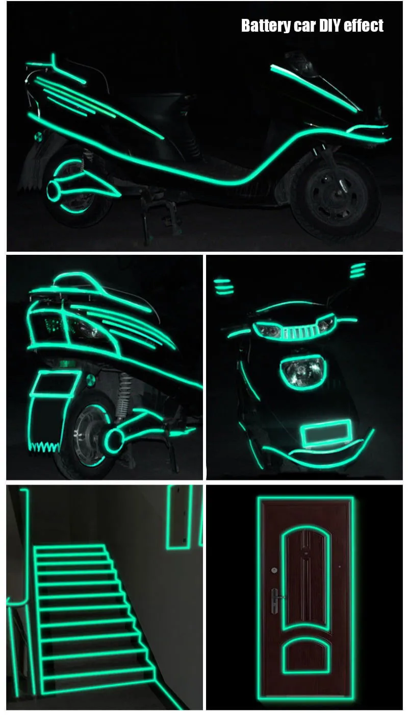 Luminous Tape Self-adhesive Night Vision Glow In Dark Safety Warning Reflective Sticker Home Decorations Tape Adhesive