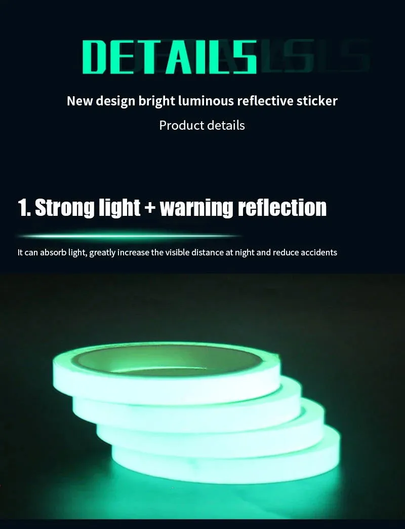 Luminous Tape Self-adhesive Night Vision Glow In Dark Safety Warning Reflective Sticker Home Decorations Tape Adhesive