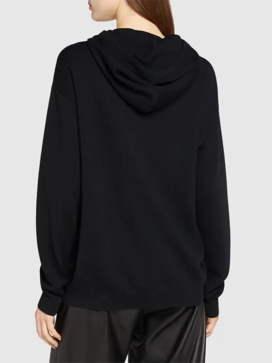 Max Mara   Pamir logo wool knit hoodie 