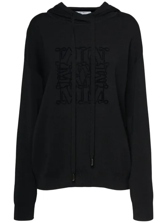 Max Mara   Pamir logo wool knit hoodie 