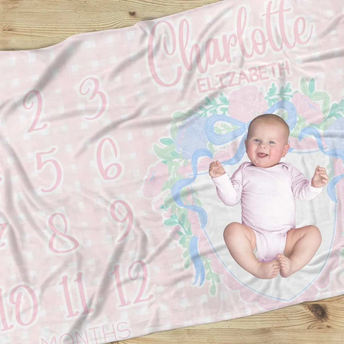 Milestone Blanket | Grandmillennial Crest