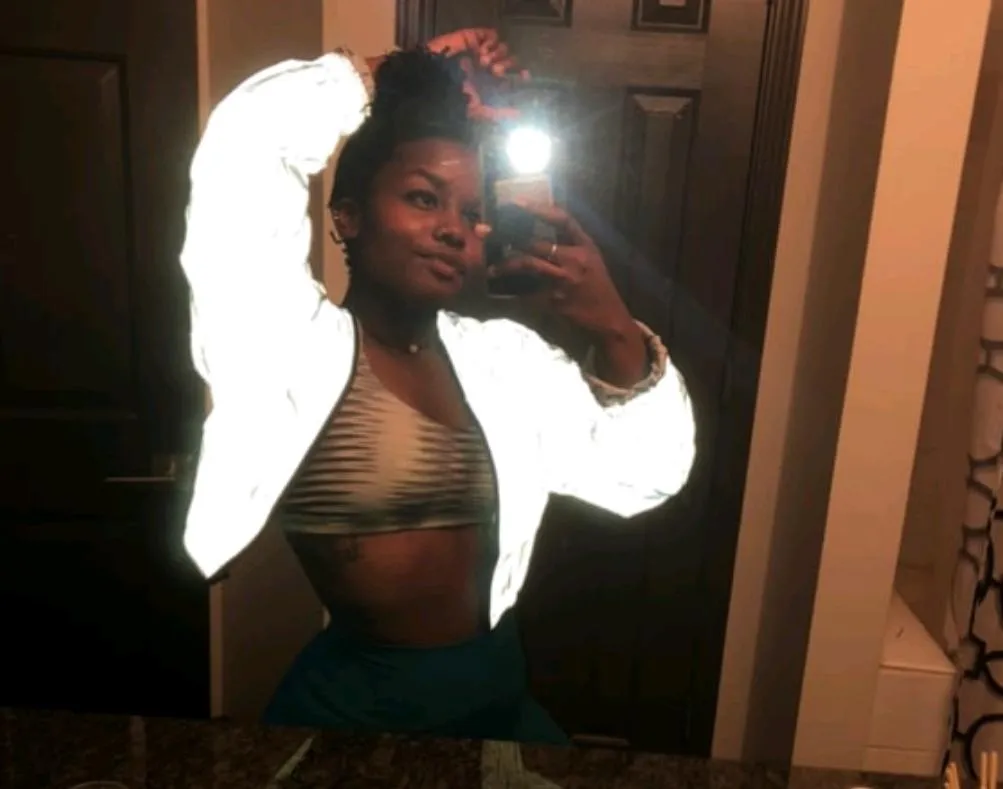 Reflective cropped windbreaker