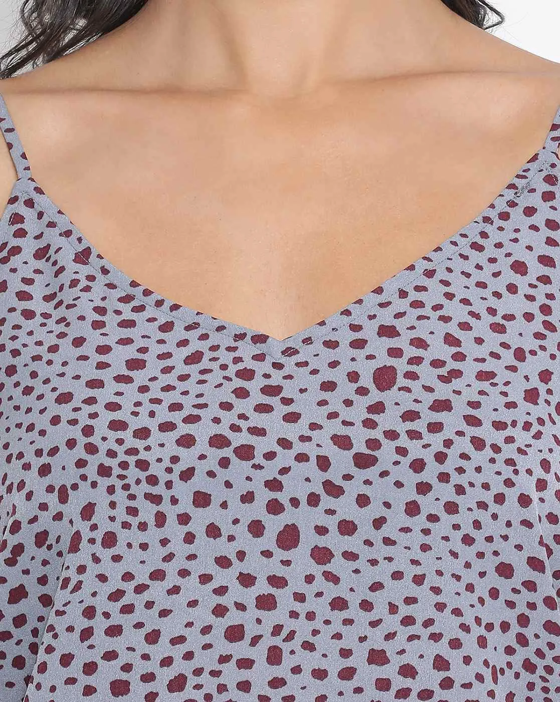 Teal Blue Animal Print Spaghetti Dress