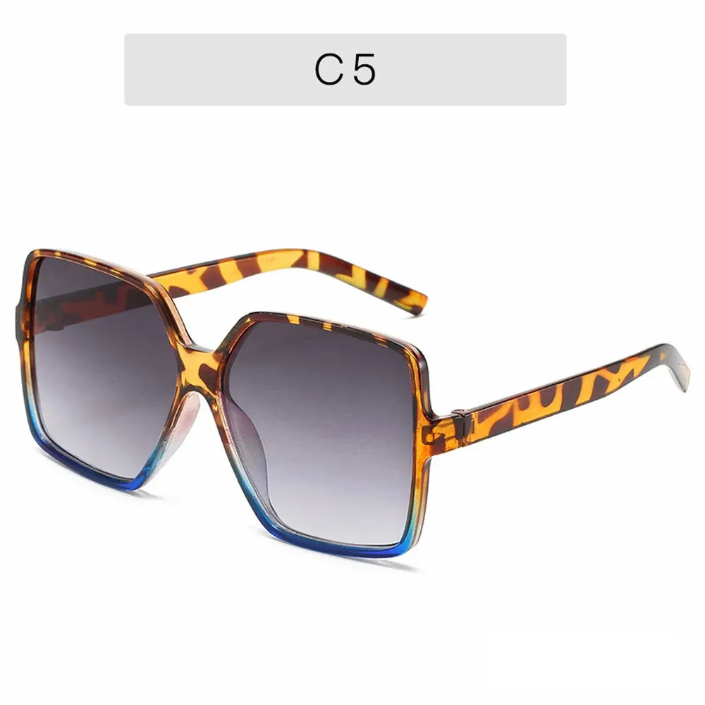 Women Sunglasses Retro Oversized Full Frame Sun Glasses Female Anti-reflective Gradient Eyeglasses Men Big Driving Google UV400